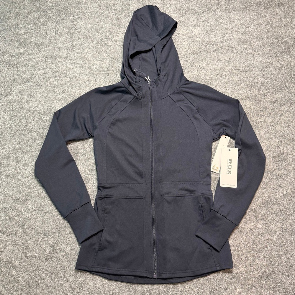 NWT RBX Live Life Active Navy Full Zip Hooded Jacket Small